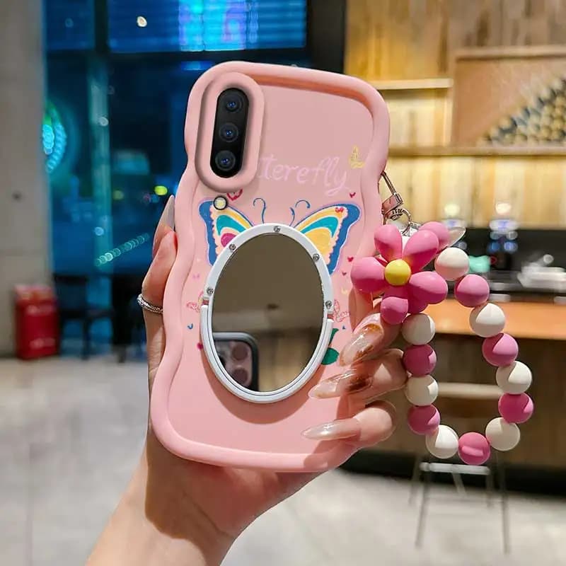 3pcs( Cartoon butterfly Phone Case+Lanyard+Stand) For Galaxy A50/A52/A50s/A51/A53/A54/A55/A56 Phone Case