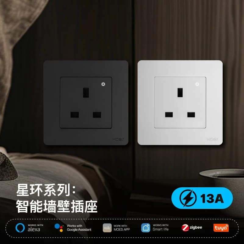 MOES Tuya Zigbee Smart Plug – Monitoraggio Energetico e Timer, Presa Standard UK per Domotica