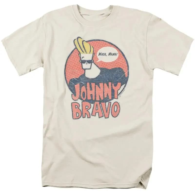 Johnny Bravo Wants Me T Shirt Mens Licensed Cartoon Merchandise Whoa Mama! Cream