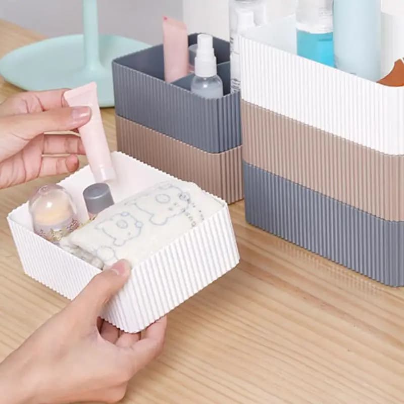 Makeup Organizer Grid Desktop Home Office Bathroom Storage Box Sundries Bin Case Cosmetic Closet Closet Organizer