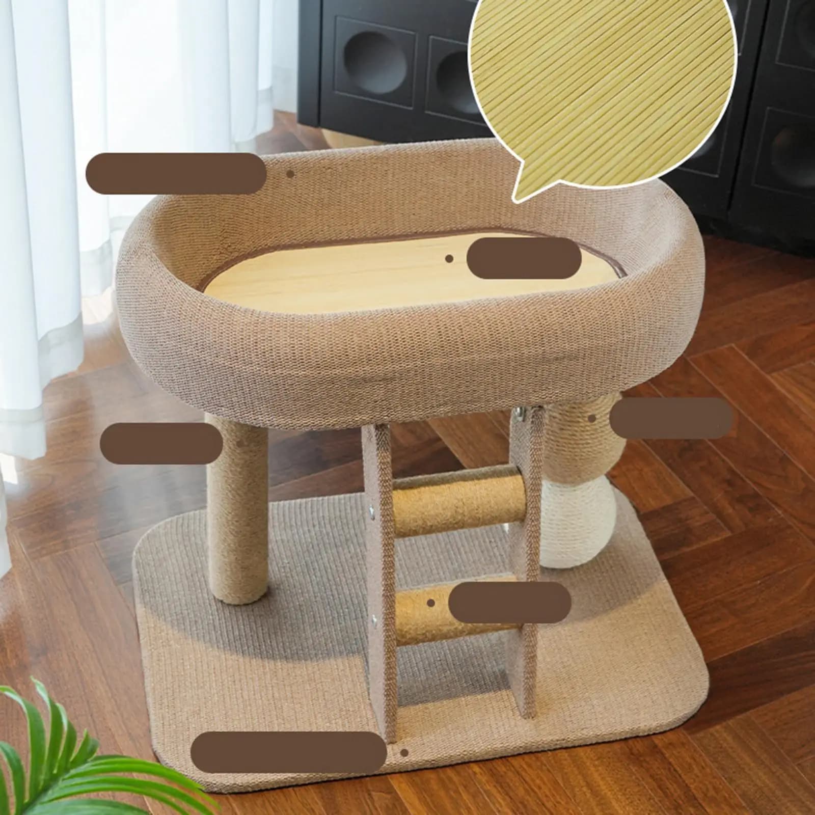 Piccola torre per albero per gatti con tiragraffi per pesce persico superiore Tiragraffi per gattini Regalo multifunzionale per animali domestici Condo per gatti/gattini da interno