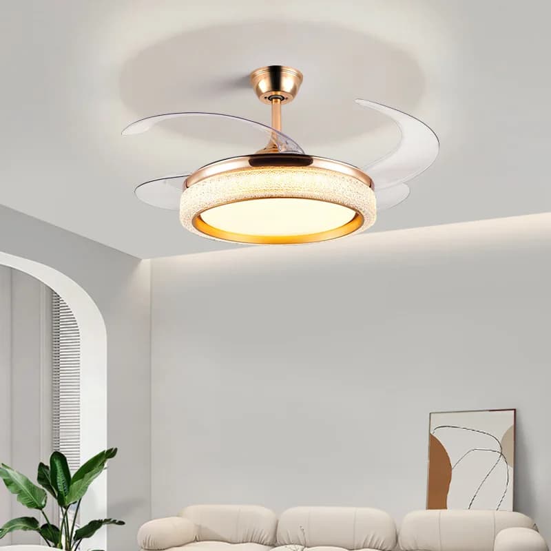 Ventilatore da soffitto Plafoniera per uso domestico Soggiorno Sala da pranzo Camera da letto Ventilatore elettrico Lampada a sospensione integrata