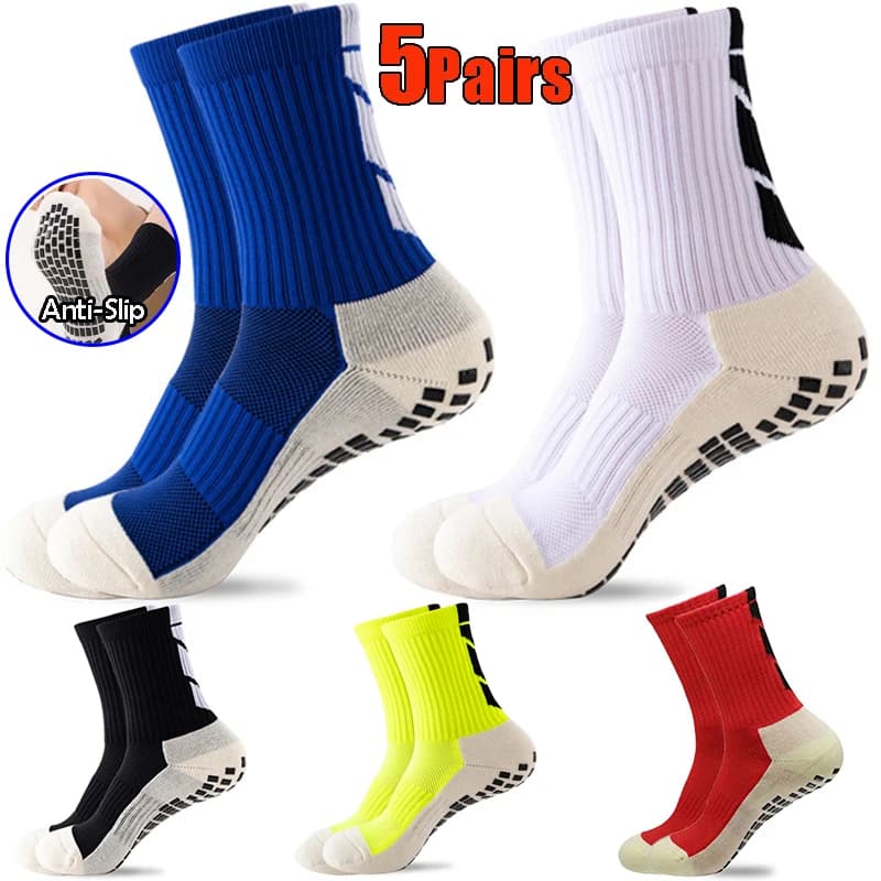 Non-Slip Soccer Socks for Men Mesh Beathable Soccer Socks Solid Arrow Nylon Cotton Thick Towel Grip Sports Running Socks
