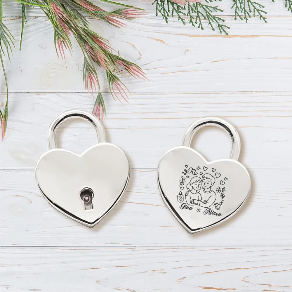 1PC New Couple Custom Text Love Padlock Valentines Anniversary Day Gifts