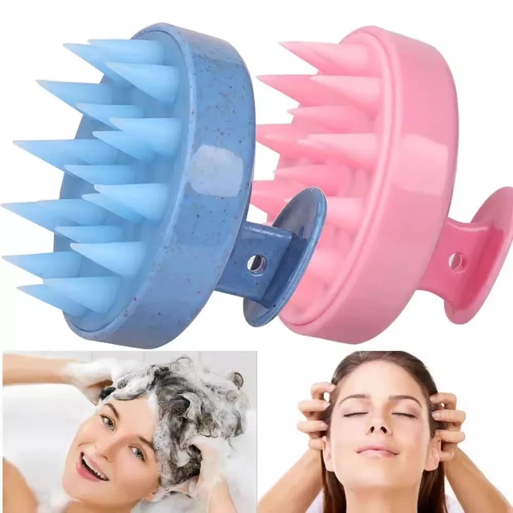 Spazzola in silicone per shampoo, pettine massaggiante per cuoio capelluto, per la pulizia profonda delle radici dei capelli e contro il prurito, spazzola per massaggio corpo, spazzola da bagno