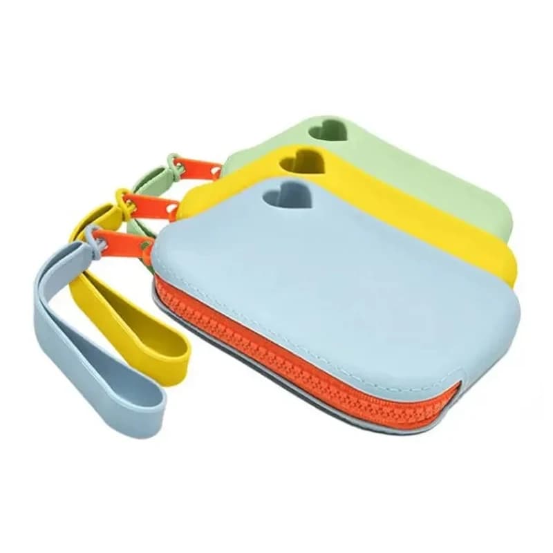 Borse riutilizzabili in silicone Custodia per trucco Borsa per cosmetici in silicone impermeabile con cerniera Borsa per pennelli per trucco portatile da viaggio con cerniera