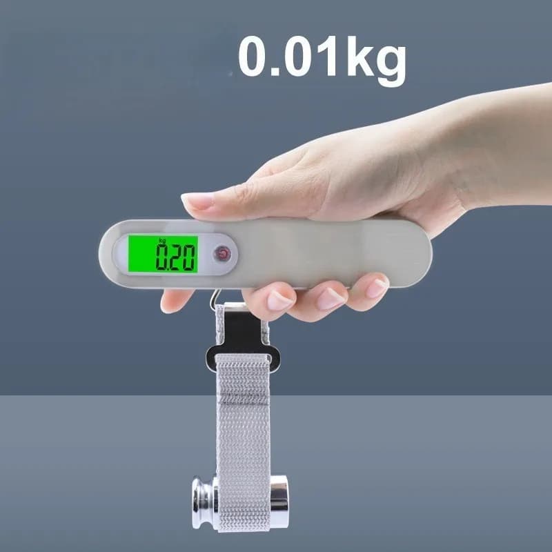 Bilancia per Bagagli a Mano 50kg, Piccola Bilancia Elettronica, Bilancia Domestica Portatile, Bilancia con Gancio per Bagagli