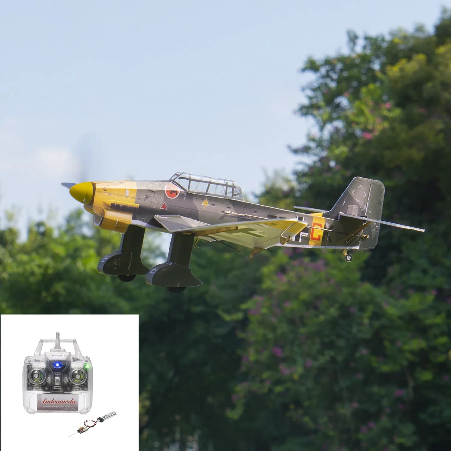 Ju-87 Stuka Bom Kit RC fai da te con trasmettitore giroscopico e attrezzatura retrattile, modellismo acrobatico per adolescenti adulti - Progetto regalo STEM