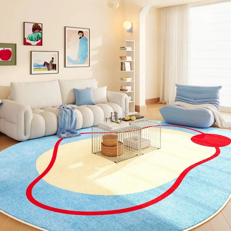 Ins Modern Minimalist Style Living Room Irregular Carpet Decoration Bedroom Washable Non-slip Bedside Mat Soft Fluffy Home Rug
