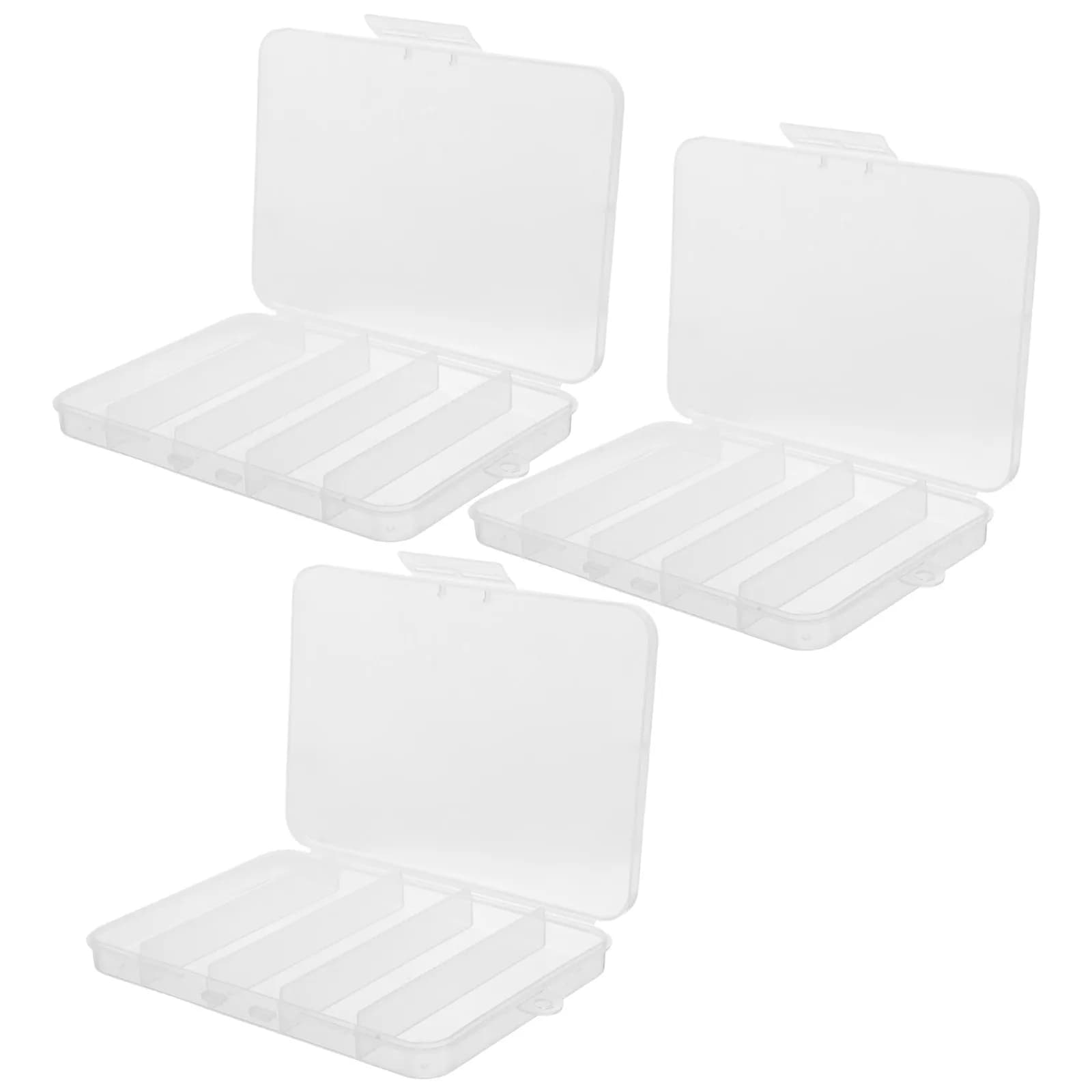 Set of 3 Transparent PP Plastic Containers to Organize Tools, Jewelry, Fishing Accessories, Beads and Small Objects
