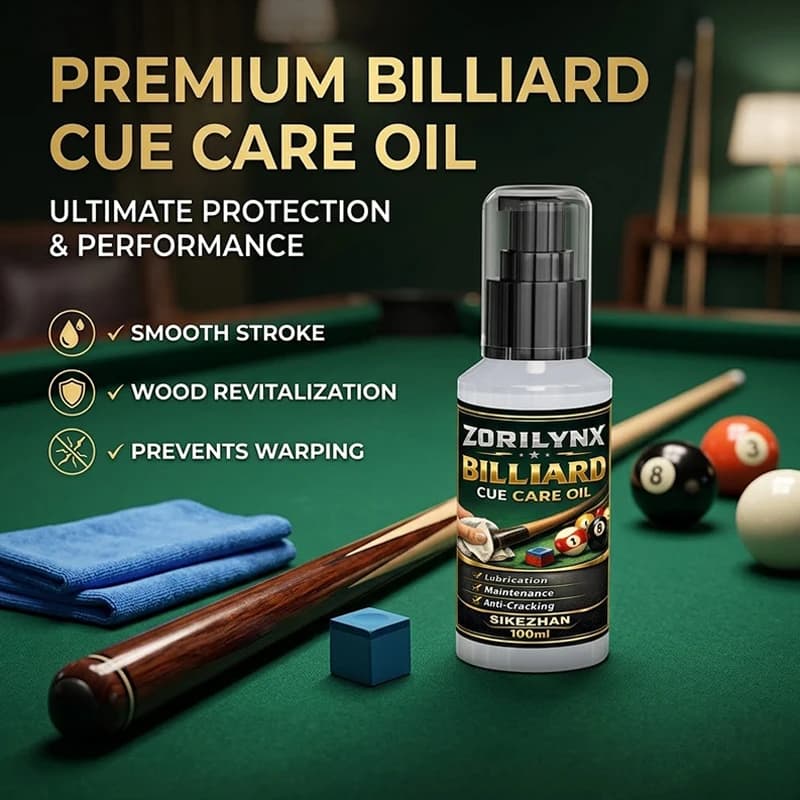 Olio Professionale per Stecche da Biliardo 100ml, Lubrificante per Stecche da Snooker, Pulizia e Manutenzione del Manico in Legno, Fluido Anti-Cracking
