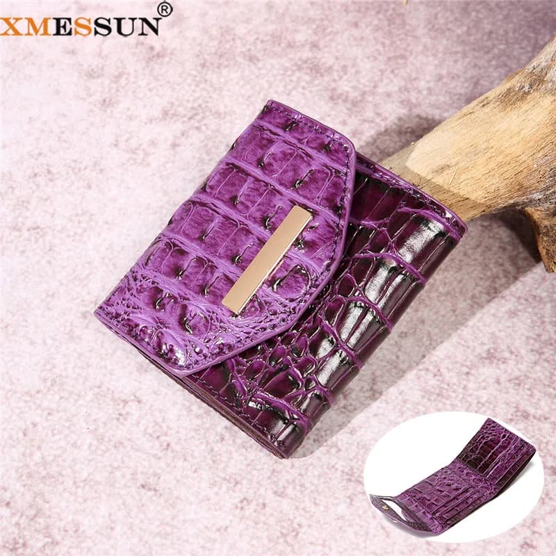 XMESSUN Women New Trendy Crocodile Pattern Short Wallet for Women 2026 Fashion Retro High Quality Ladies ID Card Cover Purse Bag