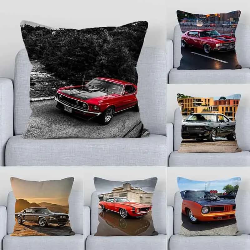 Office Home Decor Printed cushion cover for American muscle car seat cushion lining
