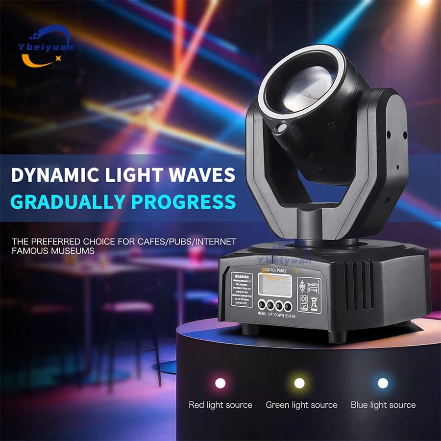 Mini 30W Fascio di luce a testa mobile LED 4-in-1 RGBW Effetto Luce da palco DMX512 Telecomando Controllo vocale DJ Disco Bar Luce da festa