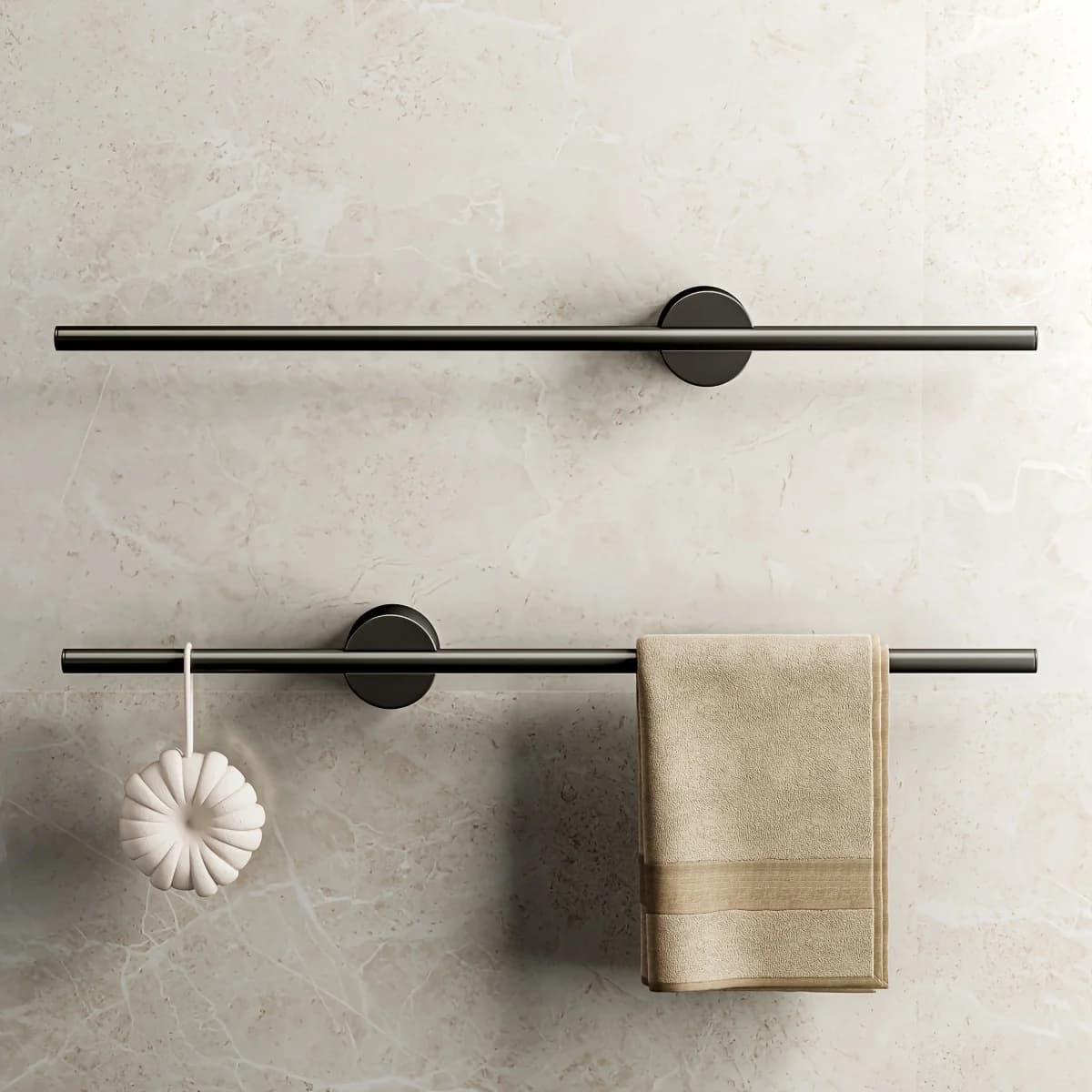 Portasciugamani in alluminio da 50 cm, portasciugamani da parete con punzonatura libera, portasciugamani da bagno, accessori da bagno regolabili