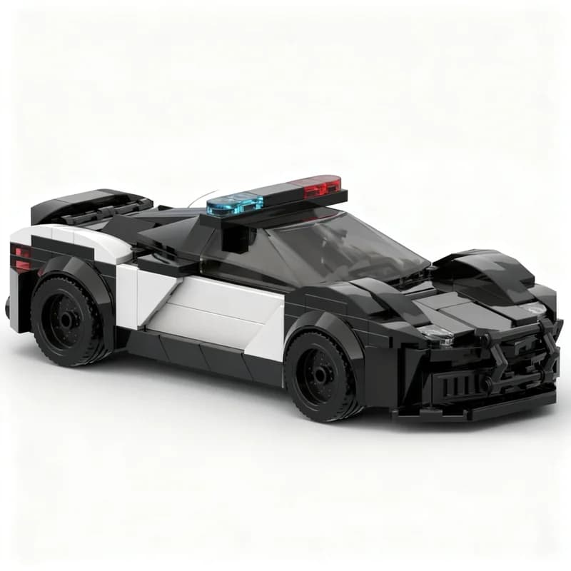 Set di Costruzioni MOC da 524 Pezzi, Modello di Auto Sportiva della Polizia, Giocattolo Creativo Educativo, Regalo di Natale e Compleanno