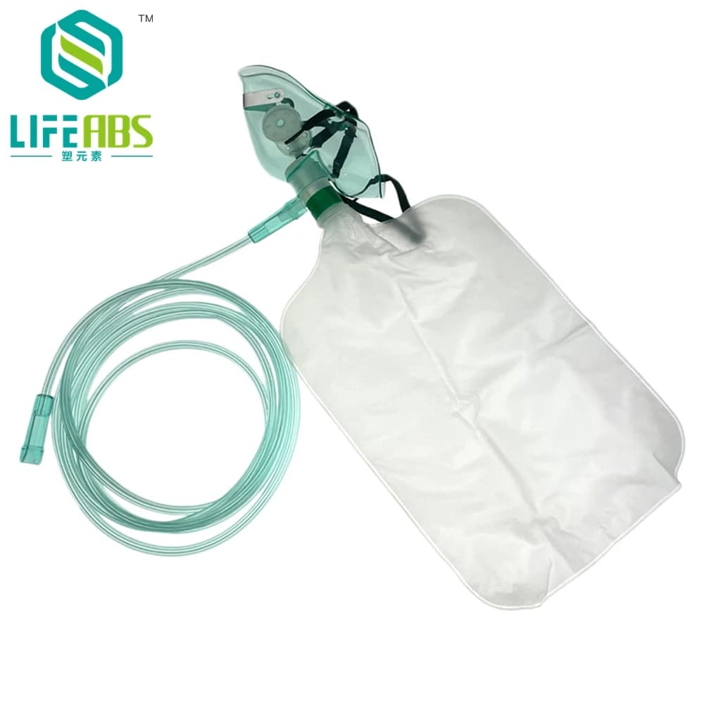 Non-reinforced oxygen mask for adults (oxygen mask with tank bag) High concentration oxygen mask tank bag with elastic