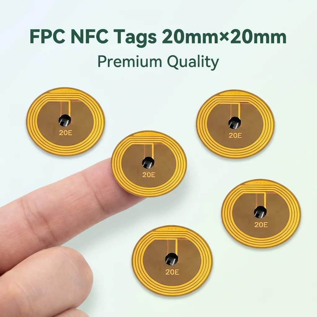 NXP Ntag213 144Kybet RFID 13.56MHz NFC Micro Chip Programmabile di Piccole Dimensioni 20mm, Etichetta/Adesivo FPC per Componenti Elettronici