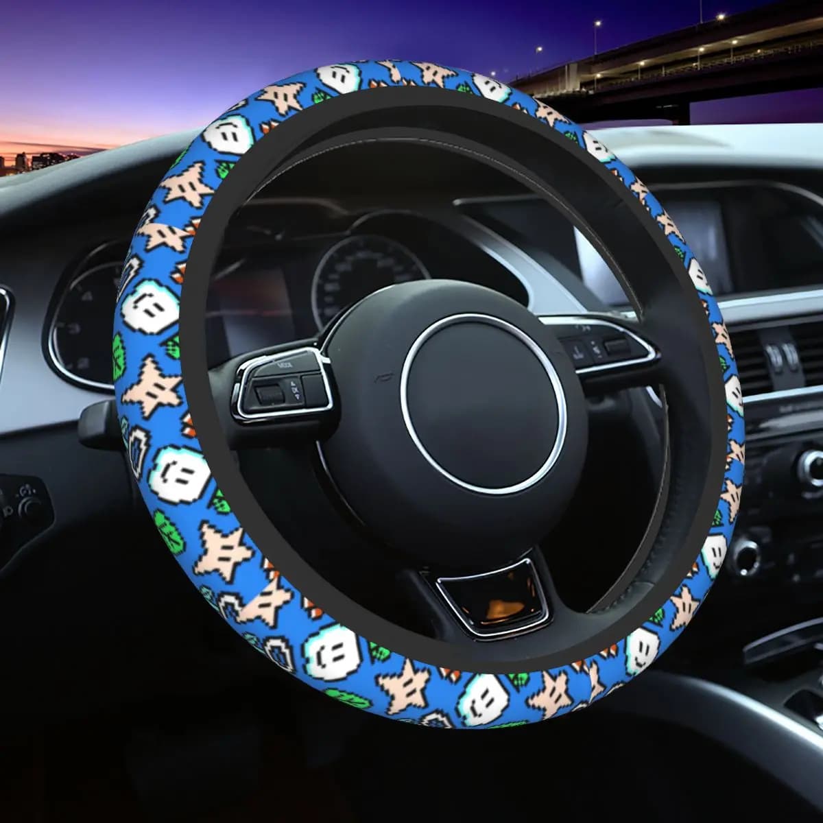 Video game Bros Car cover Fungo Automatic steering wheel protection Suitable for car decorations Accessories for steering wheel