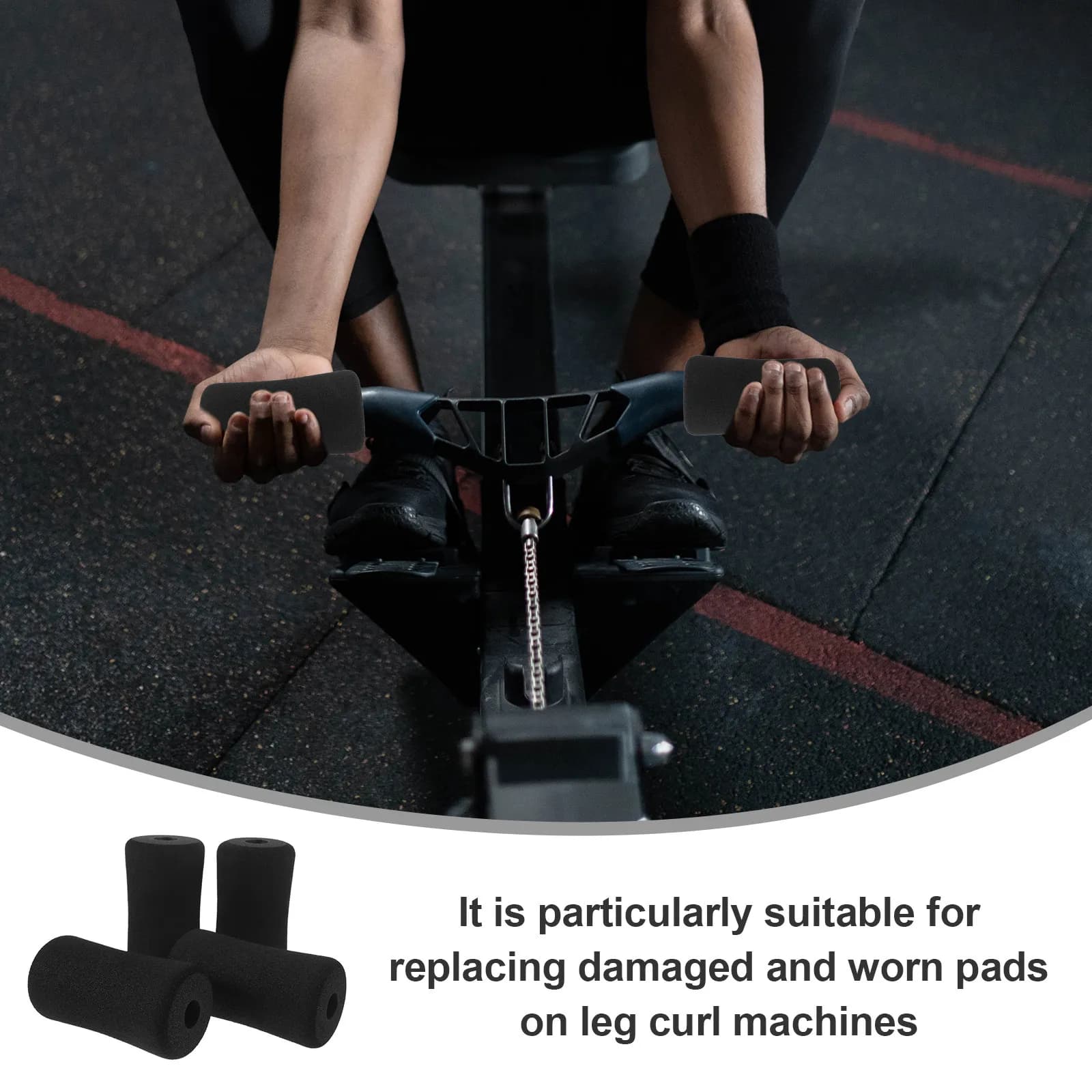 16Pcs Black Foam Foot Pads Rollers for Leg Extension Weight Bench Table Gym Machine Tube Cover Home Exercise Equipment