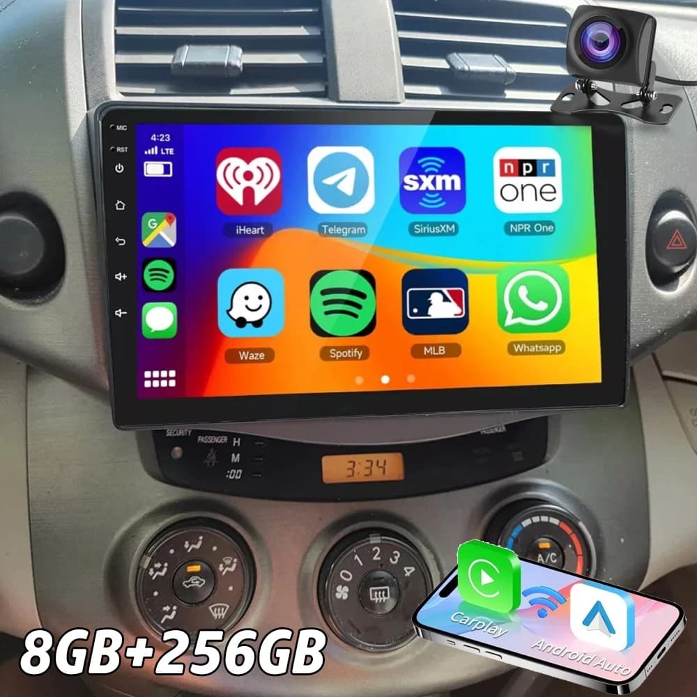 Autoradio Android 15 per Toyota RAV4 Rav 4 2005 - 2013, Navigatore Multimediale, Lettore Video, Stereo 2din, GPS, Carplay Auto
