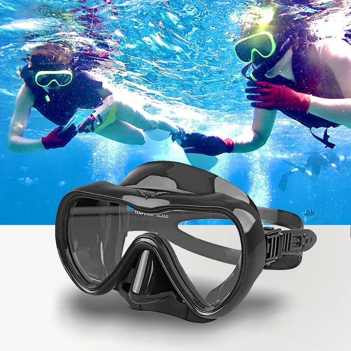 Diving Snorkeling Face Mirror Low Capacity Diving Mirror Diving Jumpsuit Wet Pipe Water Sports Equipment Tempered Glass