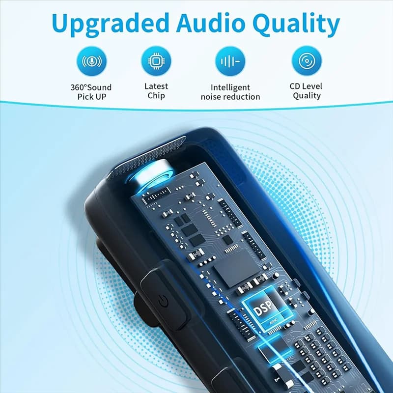 FEDI-Mini microfono lavalier wireless da bavero, microfono per telefono a clip USB C design con cancellazione del rumore