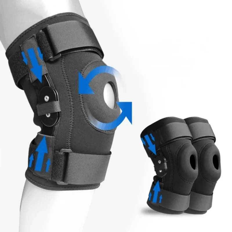 Supporto per ginocchiera incernierato con stabilizzatori laterali della rotula per la protezione del dolore per l'artrite, la strappo del menisco