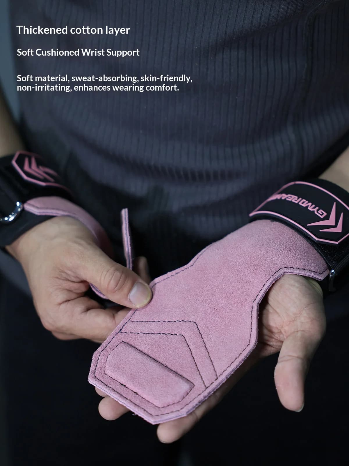 GD professional cowhide booster belt fitness hard pull non-slip palm wrist guard pull-up horizontal bar back training