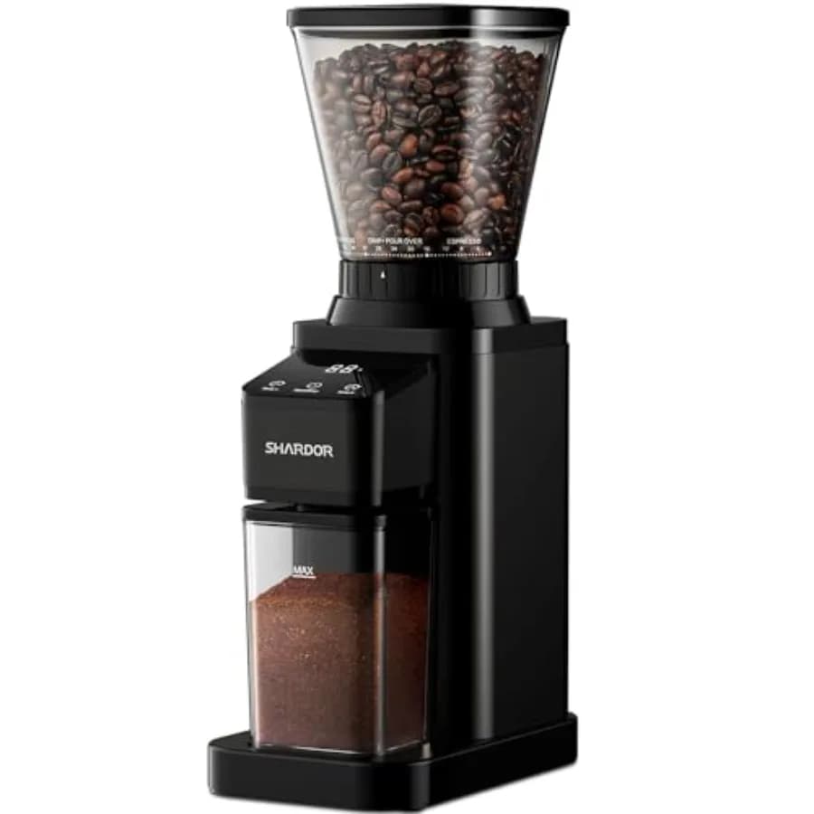 Macinacaffè professionale con macine coniche, macinacaffè con 48 impostazioni di macinatura per espresso, drip e French Press, Upgra