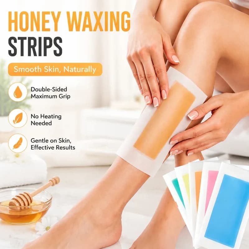Honey Depilatory Wax Strips Double-sided Non-woven Fabric Wax Paper Full Body Hair Remover for Leg Armpit Bikini Arm Gentle