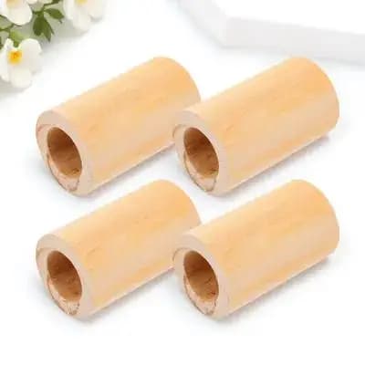 Set di 4 Rialzi Premium in Legno per Mobili, per Letto, Divano, Scrivania, Sedia, Tavolo, Blocchi di Sollevamento Stabili e Versatili per Casa e Ufficio