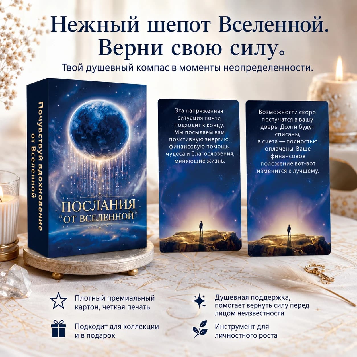 Russian Universe Guidance Oracle Card 54 Pieces, Minimalist Modern Healing Tarot Deck, Psychic Consultation Spiritual Witch Gift