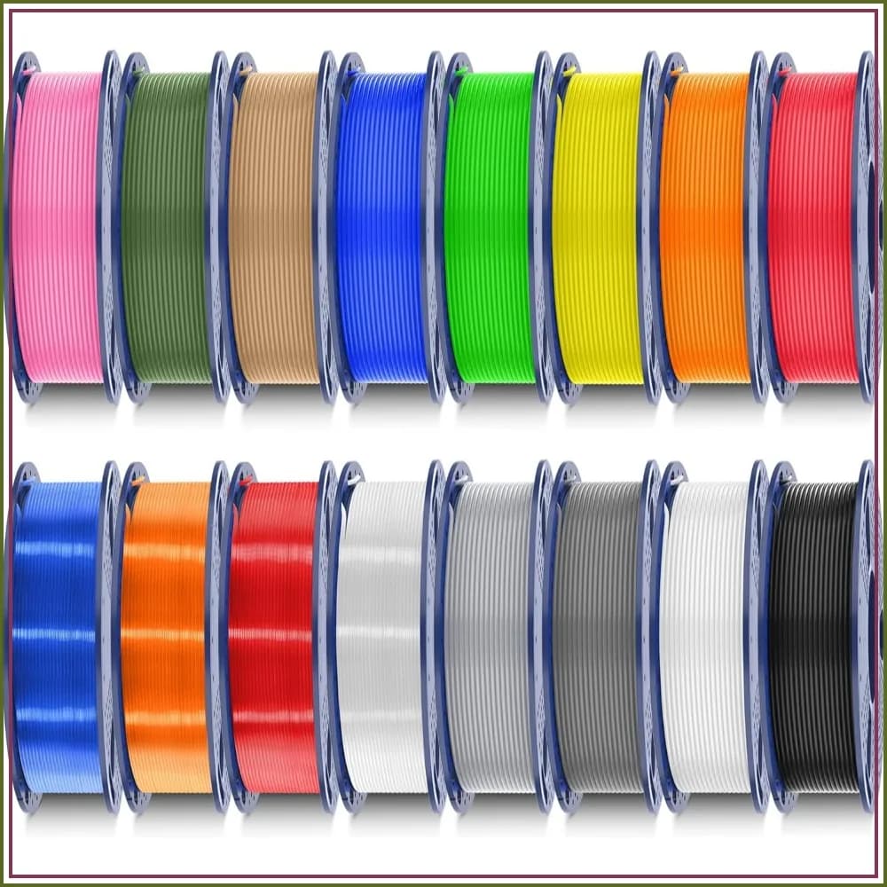 16 Color PLA Filament Bundle, 1.75mm Multicolor 3D Printer Filament, Individually Vacuum Packed, 0.25kg per Spool, 4kg Total, 16 Pack