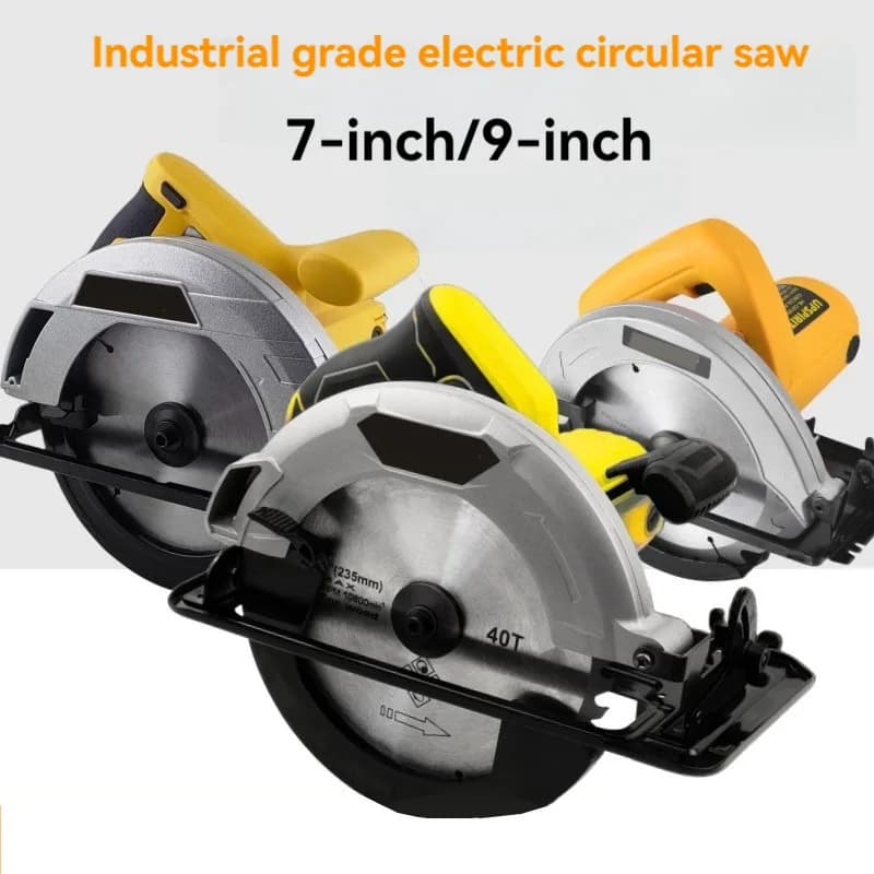 185mm Multifunction Electric Circular Saw, with 1800W Ausiliary Handle for Wood, PVC Pipes, MDF and Fiber Panels