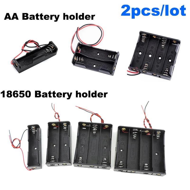 1 2 3 4 doors slot AA 18650 1.5v 3.7v Battery storage cables Case for boxes Cable Black for repair tools Black