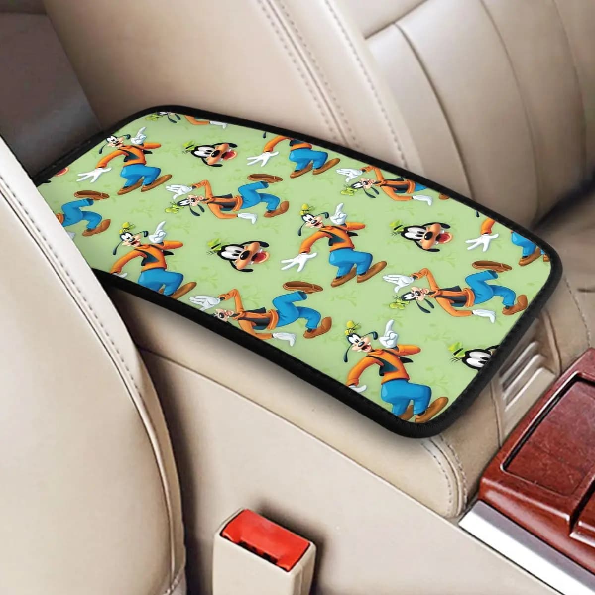 Goofy Cartoon Dog Car Center Console Pad Cover universal for inner armrest car for most SUV trucks