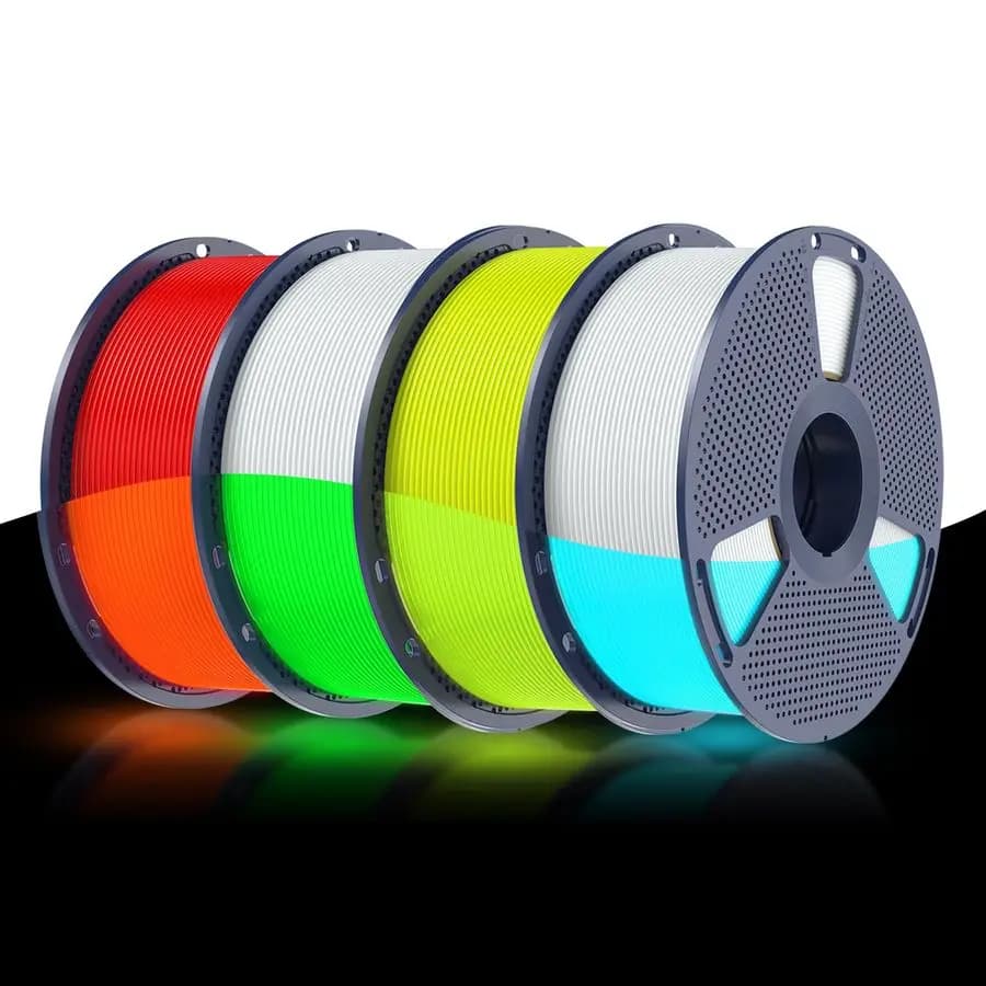 Filamento PLA Luminoso per Stampante 3D, Bobina Ordinatamente Avvolta, 1.75mm, Precisione Dimensionale 0.02mm, 4kg in Totale, 1kg per Confezione