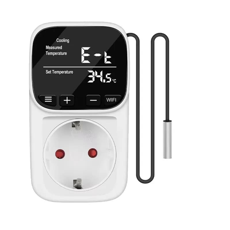 T23C Smart Wifi Digital Thermostat Socket Tuya App Remote Control With Timer Sensor Probe Heating Cooling Switch EU Plug