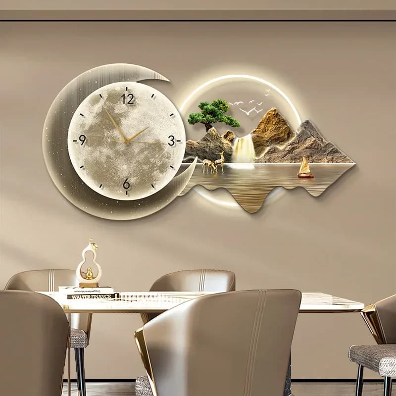 Orologi da parete digitali per soggiorno Arte murale Meccanismo a LED di lusso Orologio da parete per interni Stile cinese Reloj De Pared Decorazione della casa