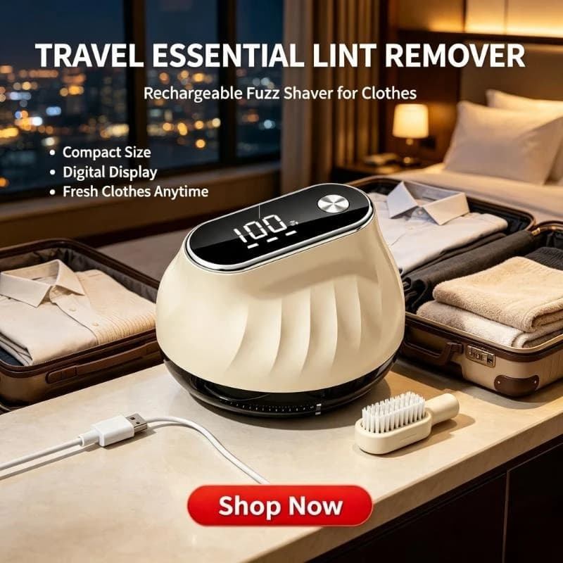 Rechargeable Lint Remover Portable for Clothes with Digital Display Electric Fuzz Shaver Sweater Defuzzer Smart Fabric Care