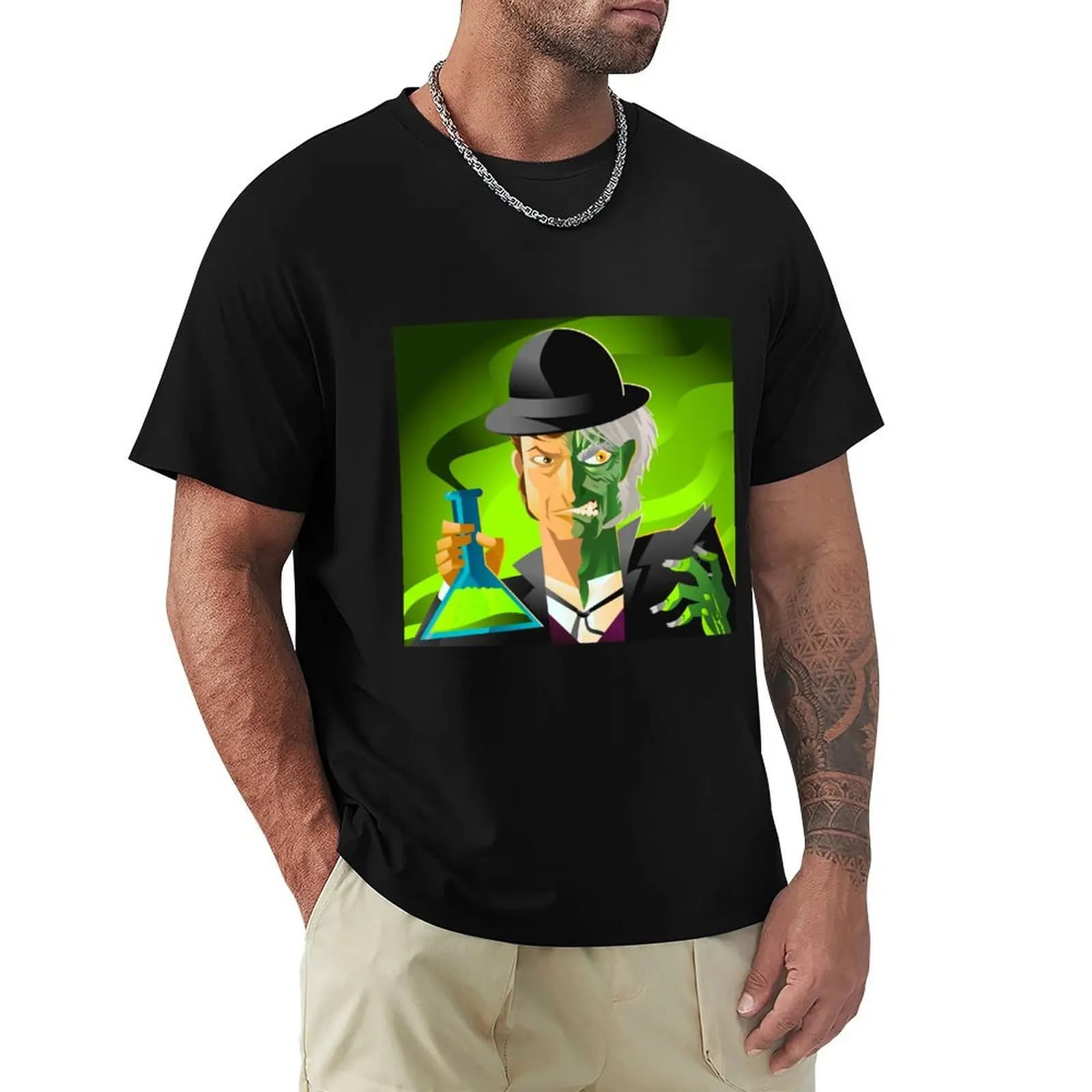 doctor jekyll and mister hyde monster tranformation with green potion T-Shirt Lightweight Cooling Short Sleeve Tee