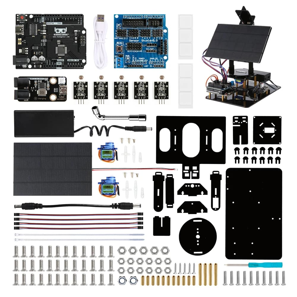 Cina OEM con tutorial fai da te giocattolo codifica scuola bambini bambini stelo educazione robot intelligente sistema di tracciamento solare kit set per Arduino