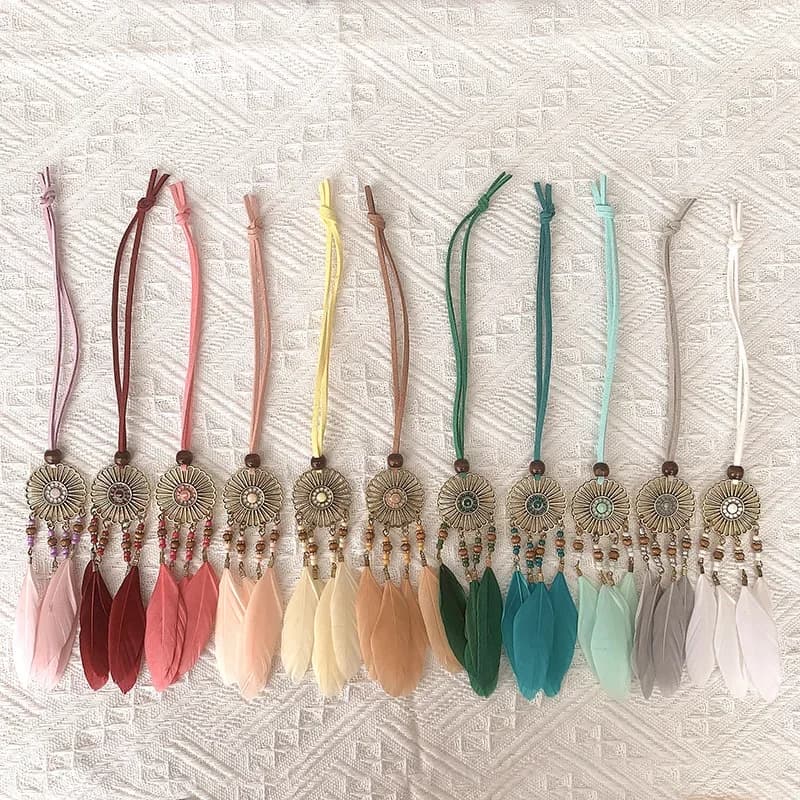 Mini Dream Catcher Handcraft Car Pendant Feather Hanging Ornaments Wall Small Girls Room Home Interior Decor Best Gift Craft
