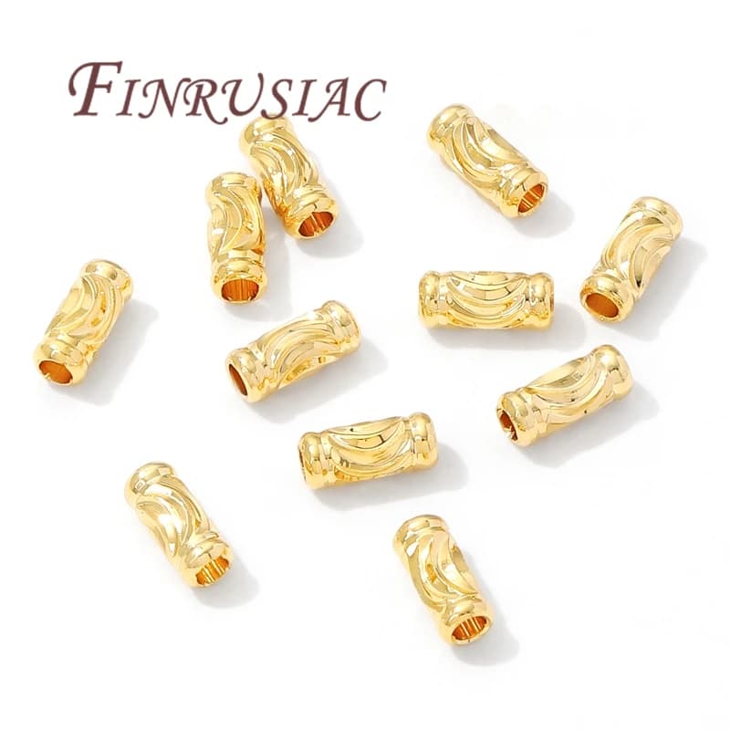 3 mm * 7 mm pipe spacers 18k gold plated separators for beads, DIY jewellery, necklace/brace accessories