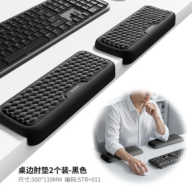 Poggiapolsi in cotone morbido per tastiera, supporto a L per gomito, protezione per bordo tavolo, supporto per mano in memory foam, poggiabraccio e polso