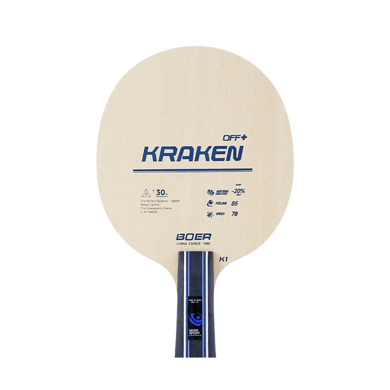 1 Pezzo BOER K1 PRO Racchetta da Ping Pong in Legno a 5 Strati + Carbonio a 2 Strati, Leggera per Allenamento e Gioco Offensivo