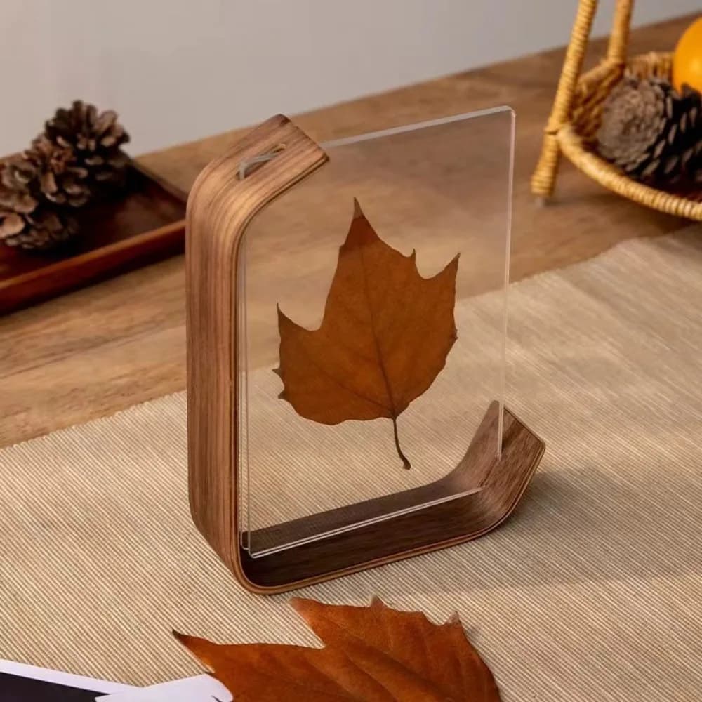 New Acrylic Picture Frame Swing Table Wooden Transparent Personalized Photo Box Double Sided DIY Photo Frame Home Decor