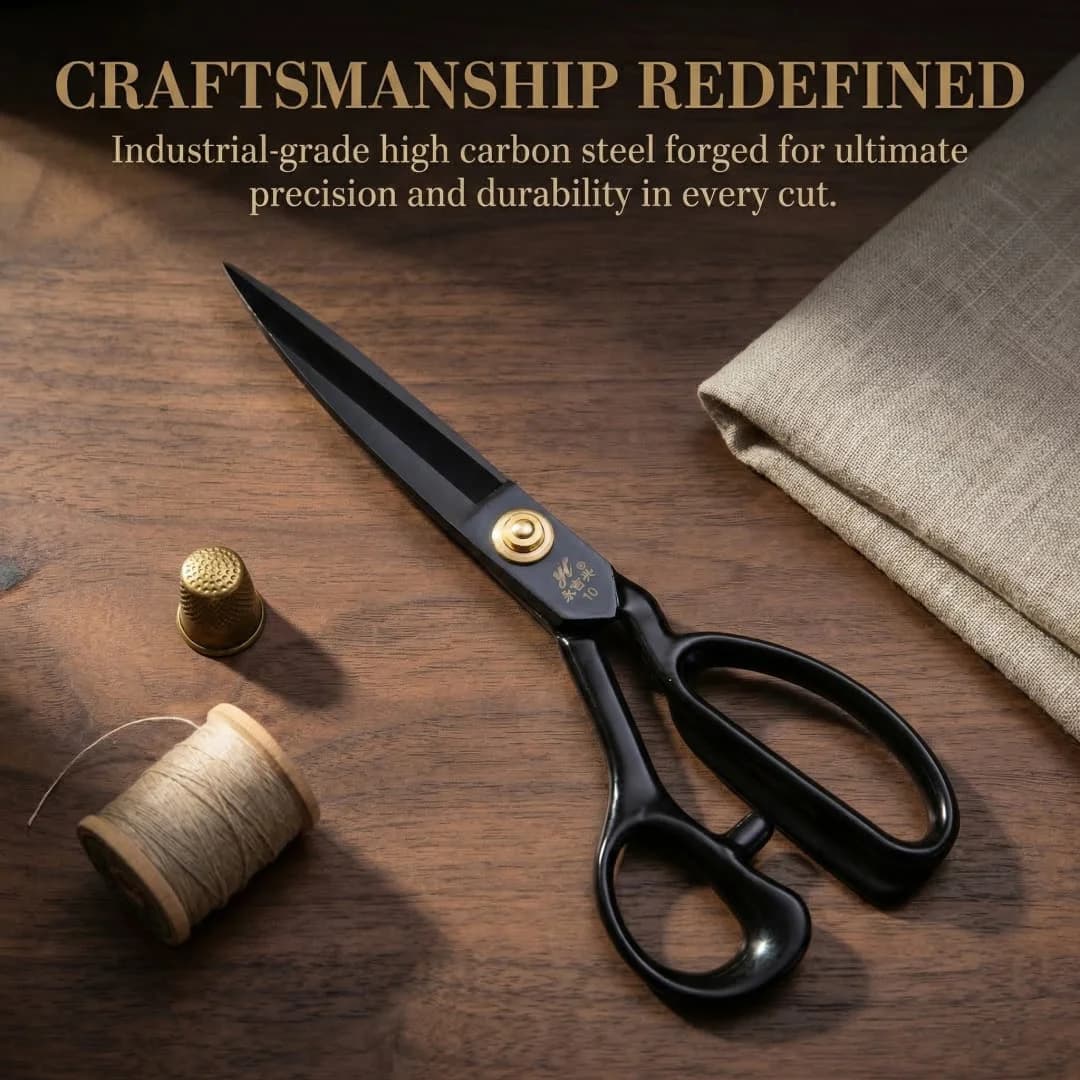 Forbici professionali da sarto di grado industriale in acciaio ad alto tenore di carbonio per pelle, denim, sartoria professionale