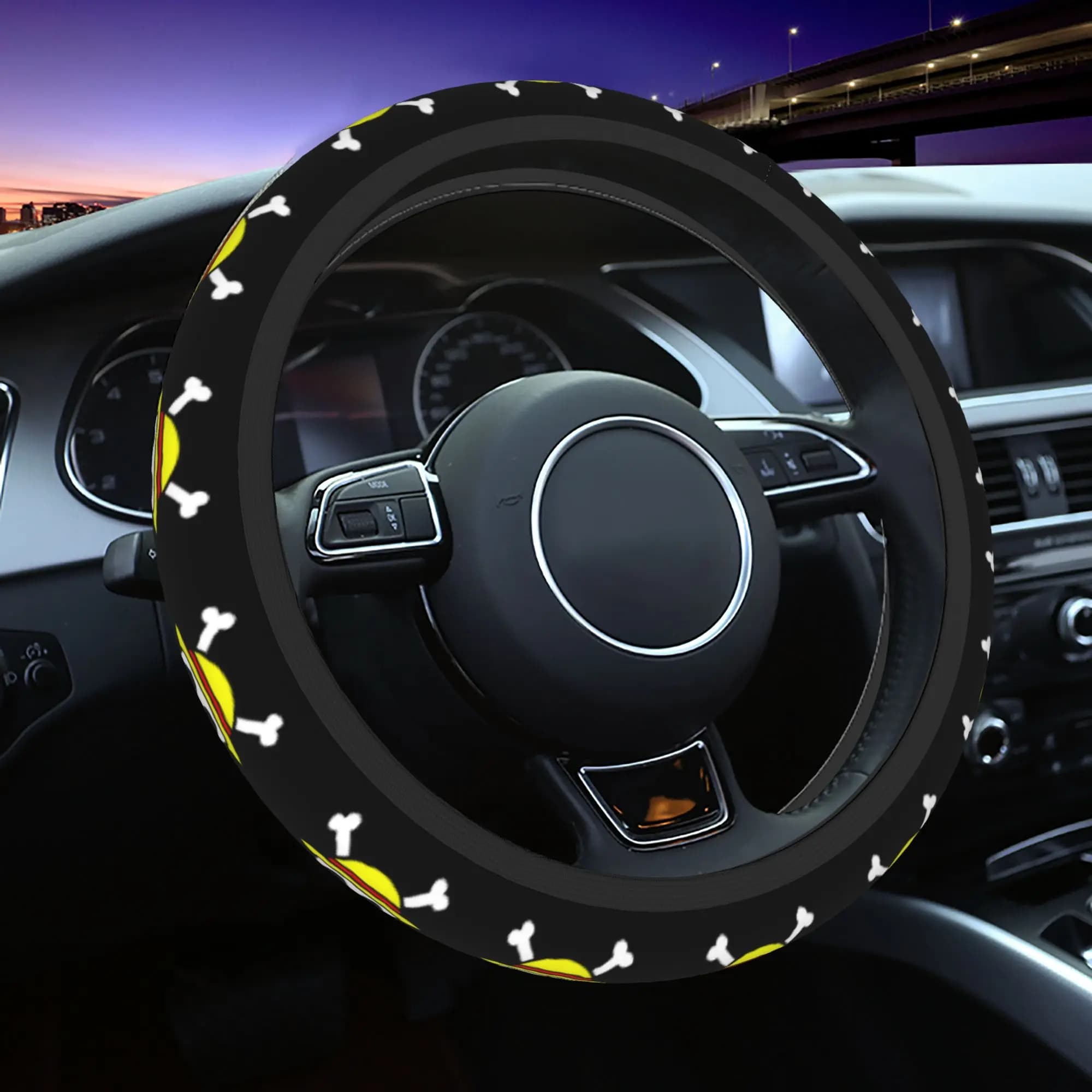 Auto Flying Covers 37-38 Inches, Single Piece Anti-Slip Braided, Elastic Decorative Car Accessories